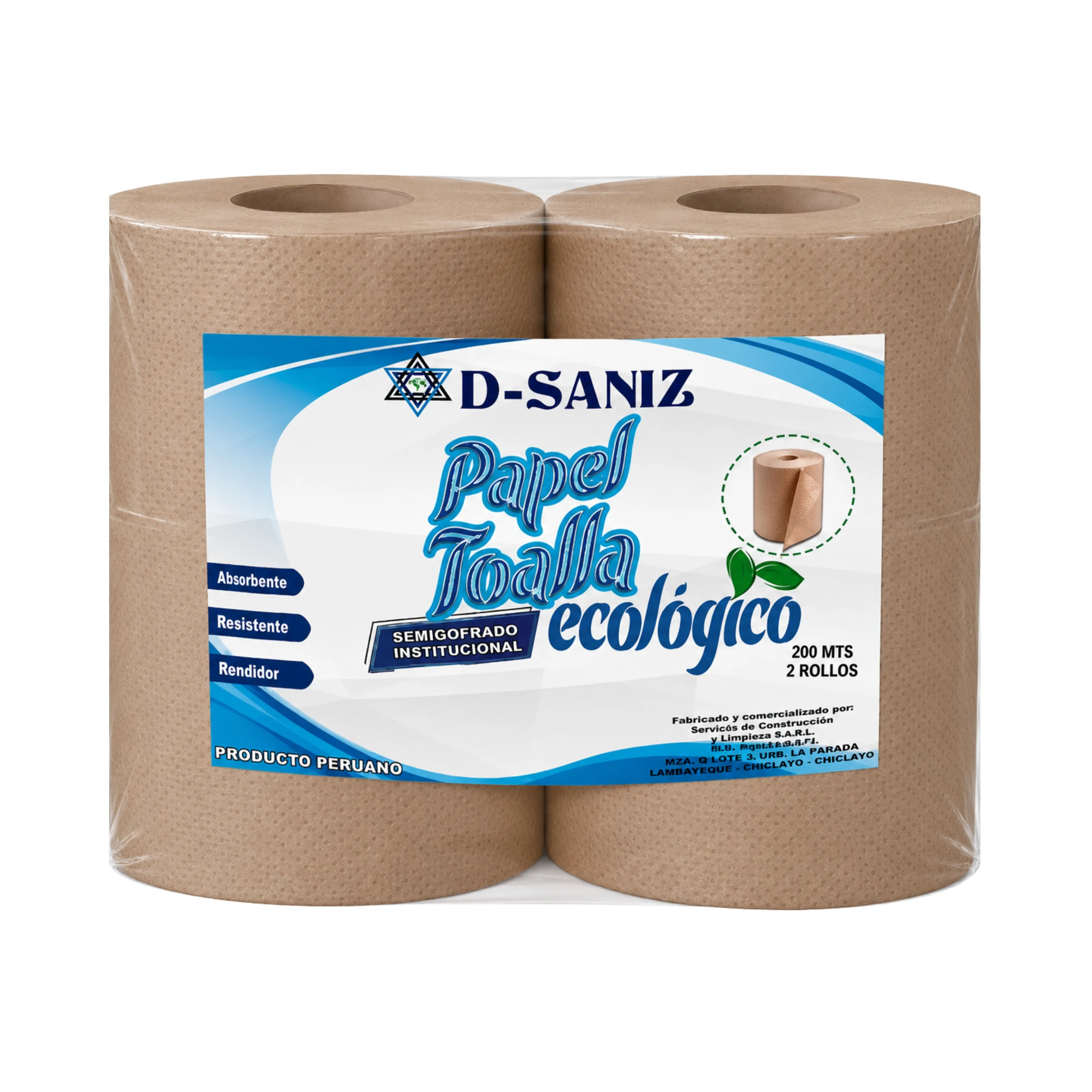 PAPEL TOALLA NATURAL UNA HOJA SEMIGOFRADO 200 M